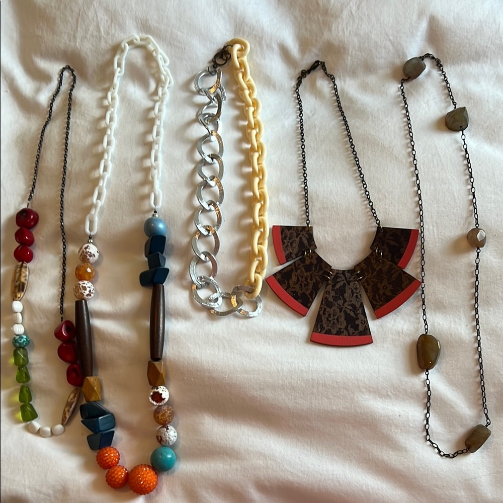 Red and Blue Statement Necklaces Collection